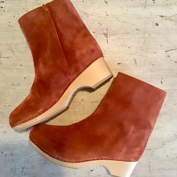 Doen Whitby clog boots, NEW, rust suede, sz 40 - Picture 3 of 7
